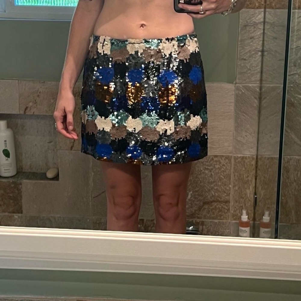 Sequin Mini Skirt Multicolor